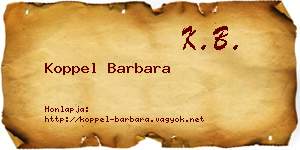 Koppel Barbara névjegykártya