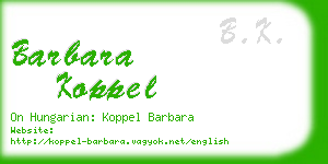 barbara koppel business card